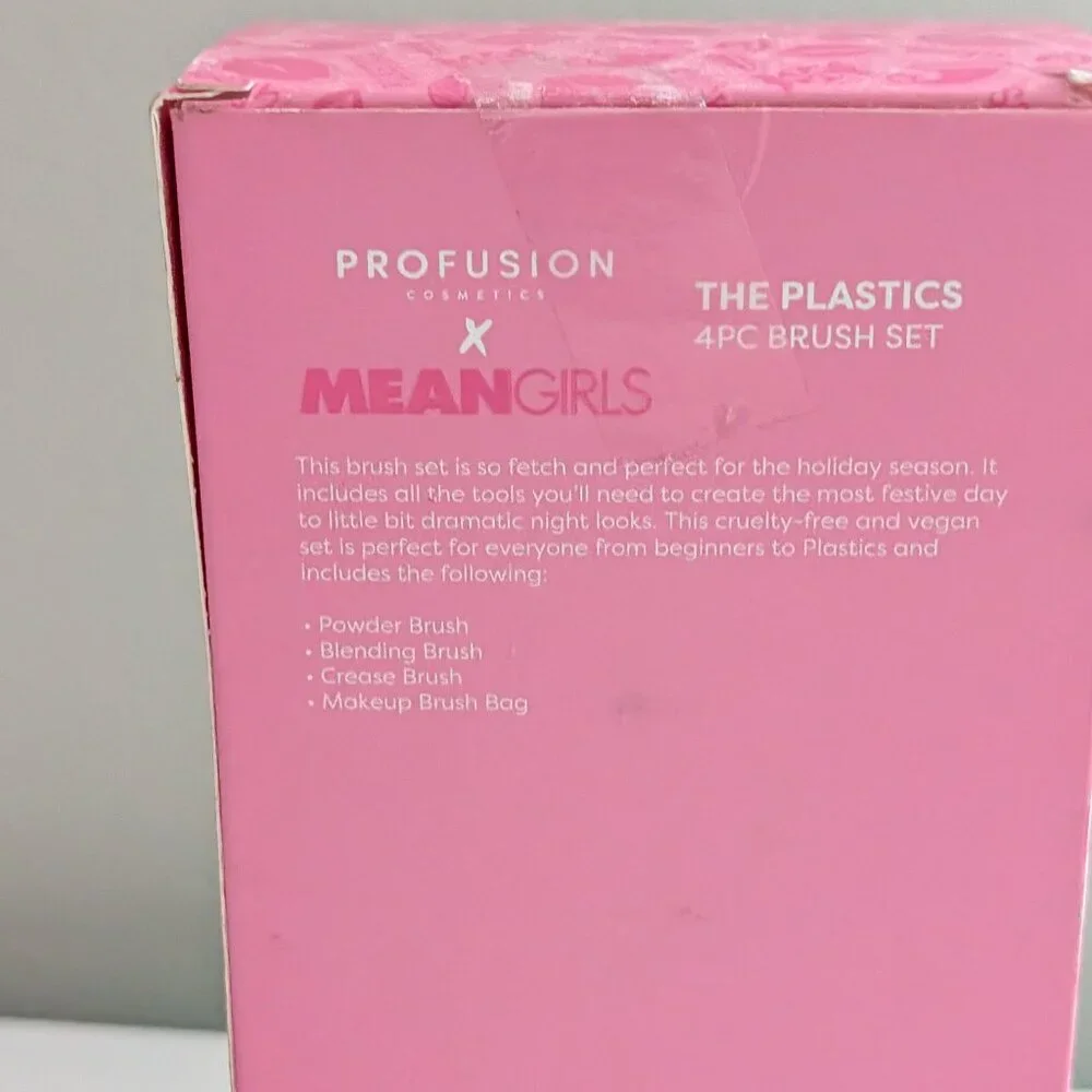 Profusion Cosmetics Mean Girls THE PLASTICS 4 PIECE BRUSH SET New with Box